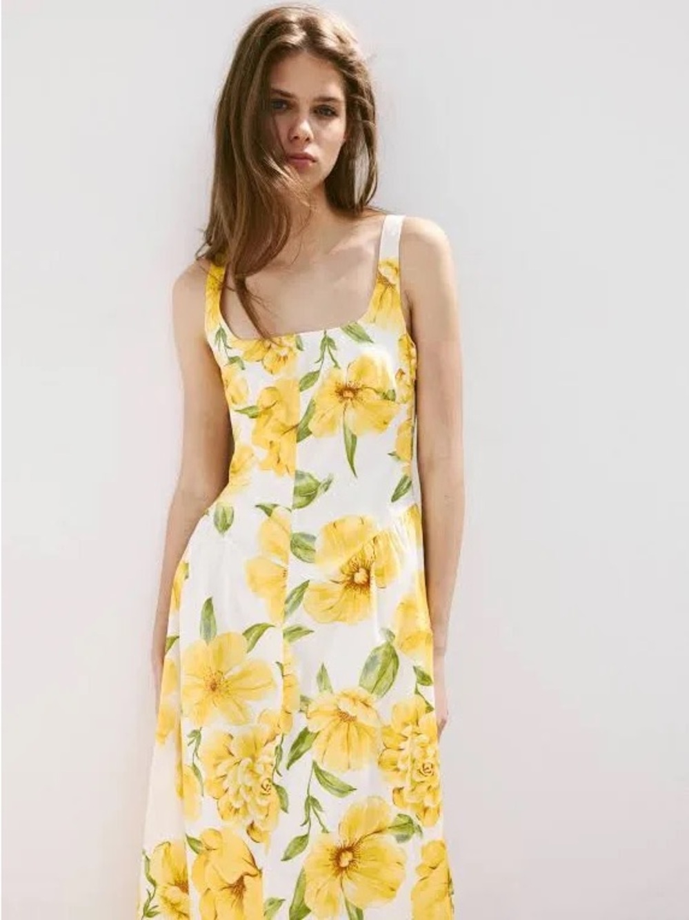 Mango Women's Gathered Waist Floral-print Dress